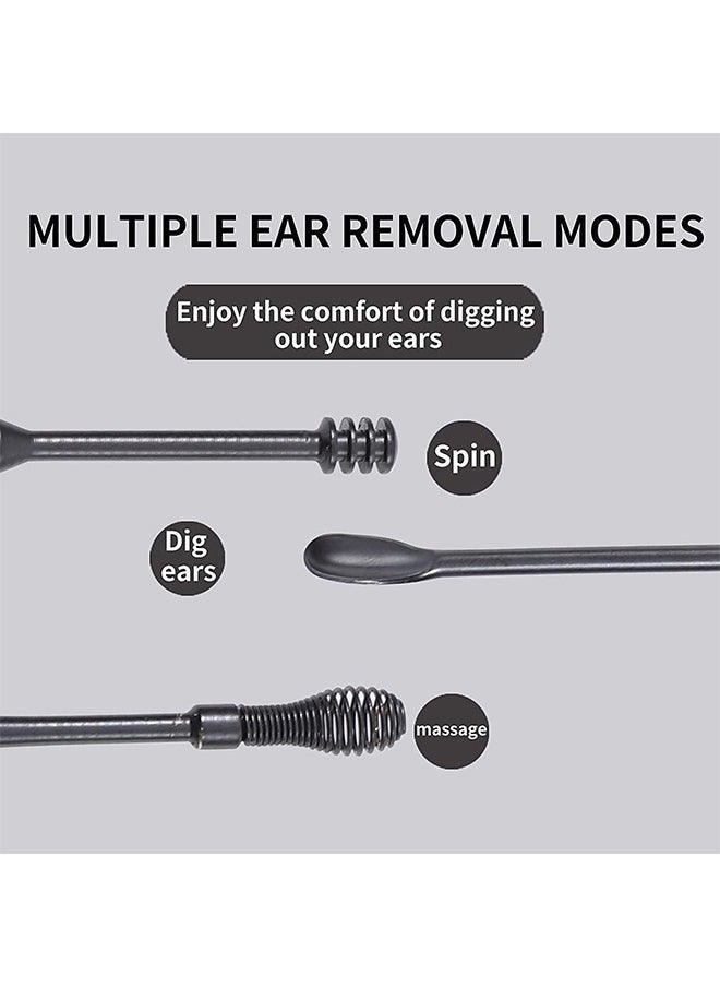 Golden - Earwax Removal kit, Ear Wax Removal 6-in-1 Ear Pick Tools Reusable Ear Cleaner, Stainless Steel Ear Pick Set with Keychain Box Utility to Use - Image 1