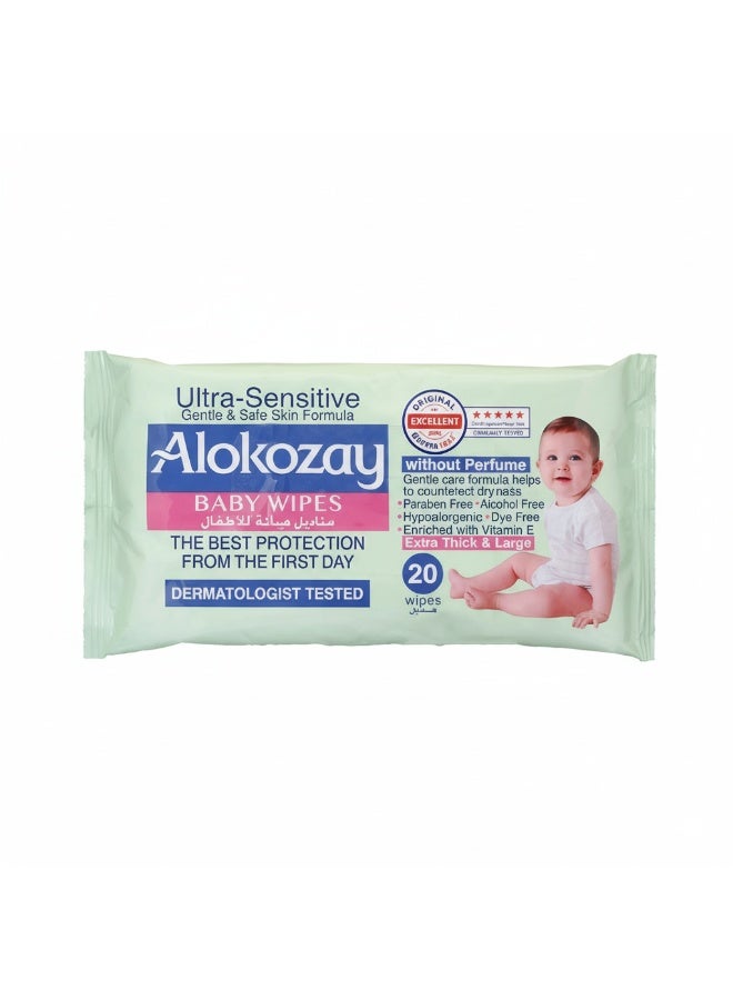 Ultra Sensitive Baby Wipes 20 Pcs Pack