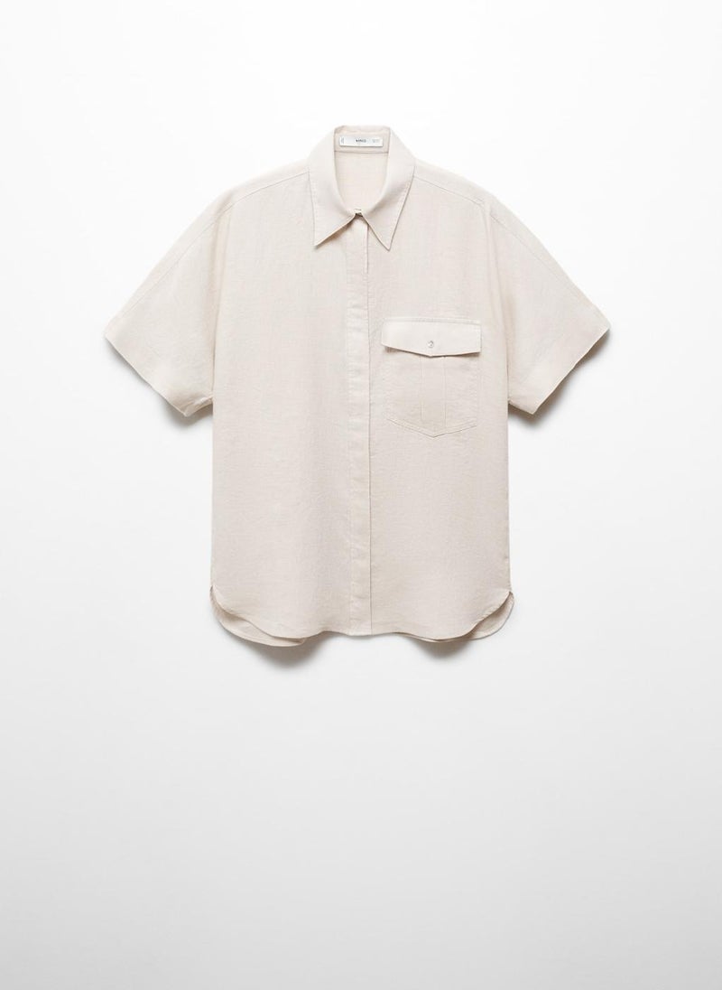 MANGO - Pocket Linen Shirt - Image 1