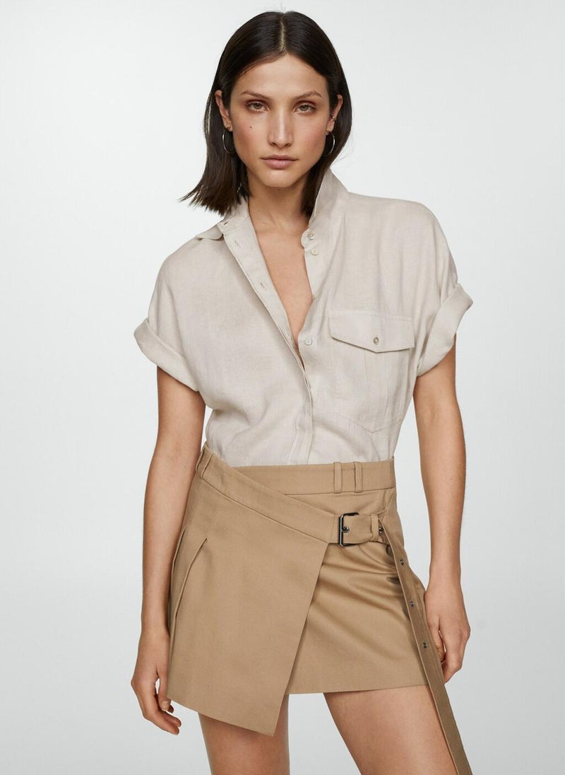 MANGO - Pocket Linen Shirt - Image 1