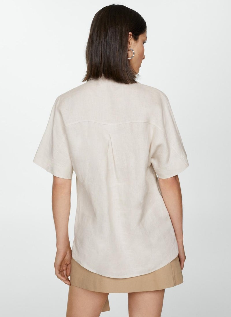 MANGO - Pocket Linen Shirt - Image 1
