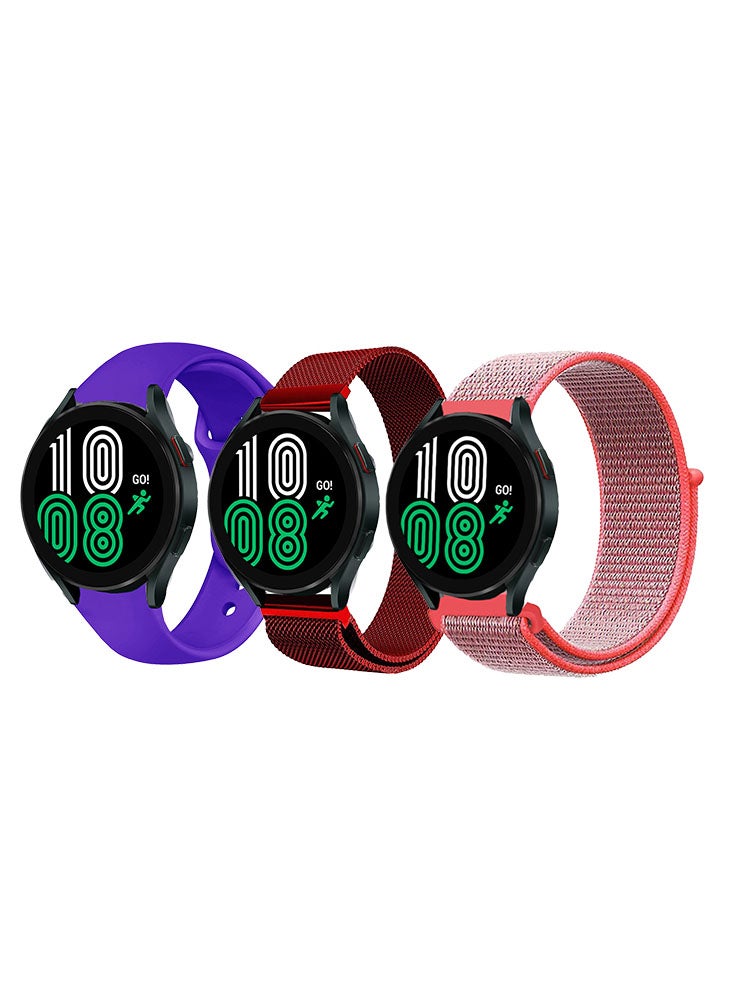 Perfii 3pcs Watchband Bundle Compatible with all Samsung, Huawei, Amazfit, and Honor with 20mm band size - Image 1