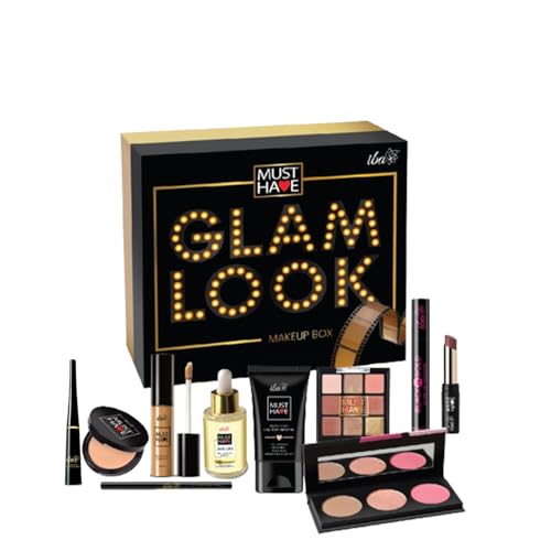 Iba Must Have Glam Look Makeup Box Medium for Women | Pre Makeup Serum | Waterproof Foundation | Matte Compact | Concealer | Transfer Proof Lipstick | 3 in 1 Face Palette with Blush Highlighter Contour | 9 in 1 Eyeshadow Palette | Smudge Proof Kajal | Eyeliner| Mascara | Long Lasting & Waterproof Face Makeup | Makeup Kit for Women - Image 1
