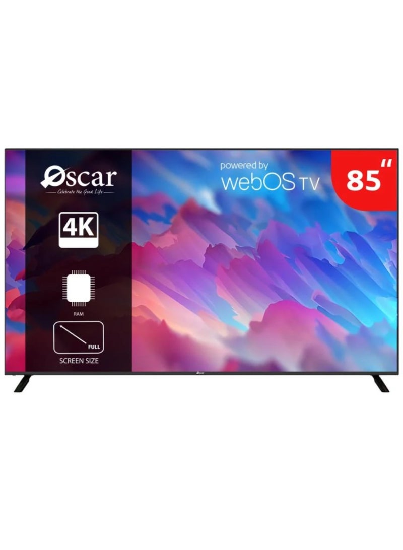 Oscar 85 Inch WEBOS 4K UHD Smart TV, Magic Remote, Built-in Wi-Fi, Bluetooth, High Color, Easy Connectivity With Smart Devices - OS85HW4KM Black - Image 1