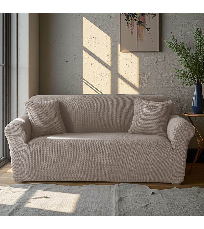 2 Seat Home Hotel Elastic Jacquard Full Cover Sofa With Armrest Universal Sofa Cover 7 Matcha Green - Image 4