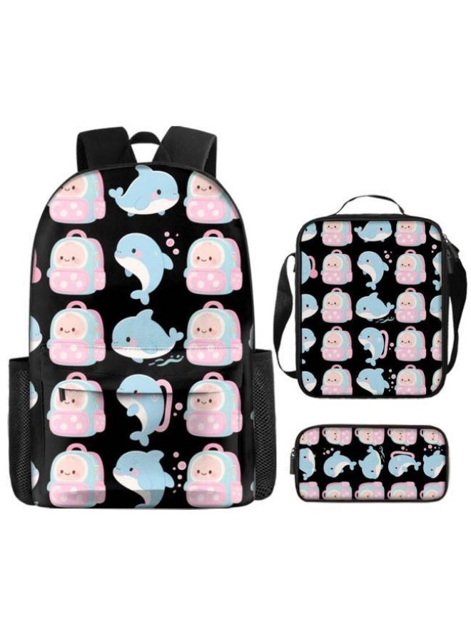 Bright Li Fire Fashion is unlimited! Cartoon bag three-piece set, suitable for a variety of scenes for students and teenagers (available for students, children, friends on outings, mountain climbing, school, etc.) - 46 - Image 2