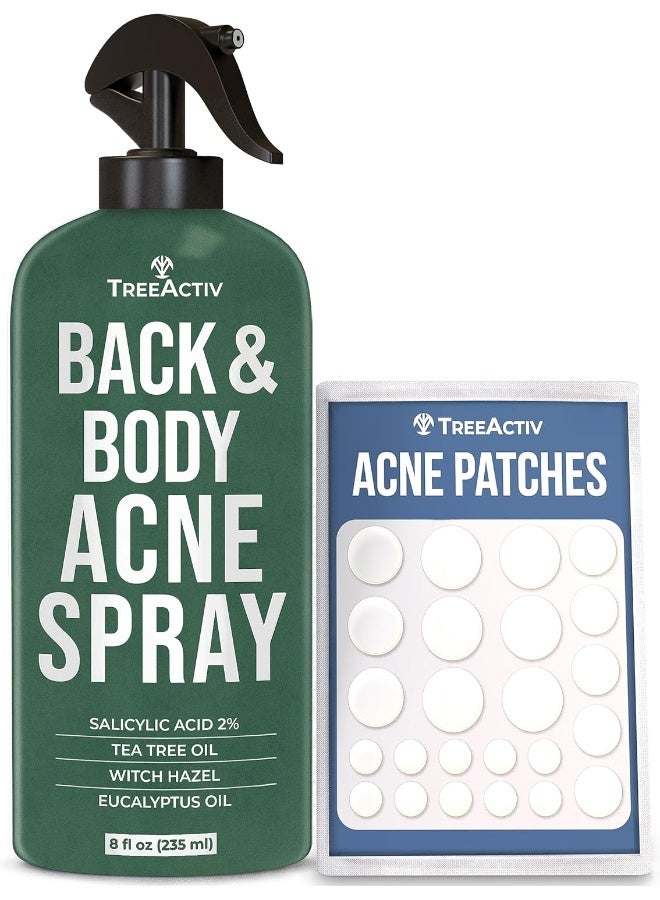 TreeActiv Body Acne Treatment Spray, 8 oz, 2% Salicylic Acid Spray for Body, Back Acne Treatment Spray with Tea Tree Oil and Aloe Vera - Image 1