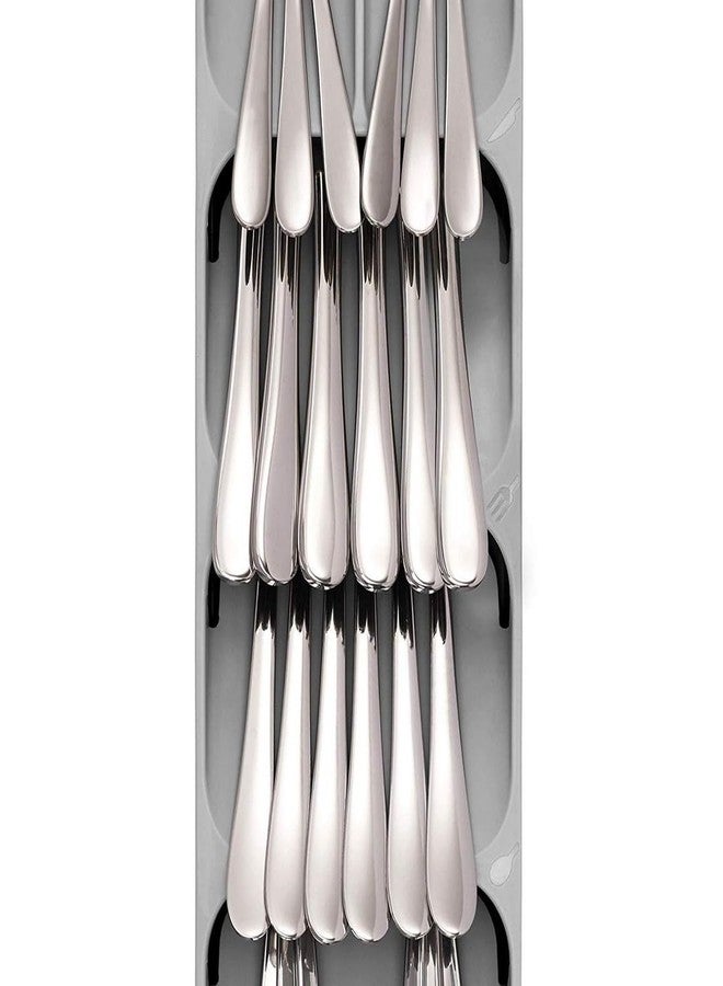 Kiyasu Plastic Kitchen Drawer Organizer Tray Cutlery Spoon Fork Storage Tableware Holder Rack Box Kitchen Utensil Flatware Tray 39.6 * 11 * 5.5cm (Grey) - Image 5