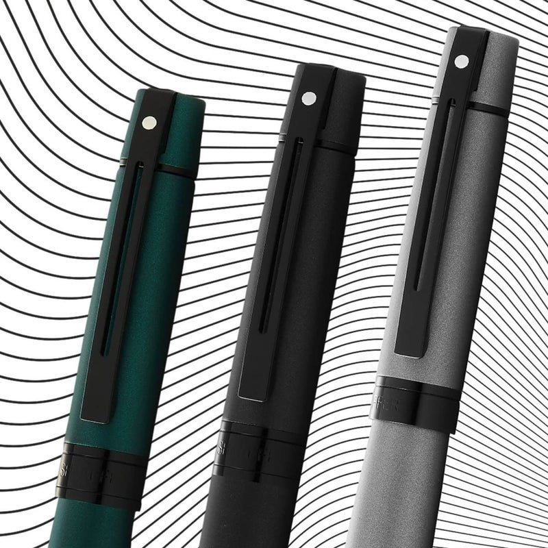 SHEAFFER Pen Sheaffer 300 E9346 Matte Green Lacquer With Polished Black Trims Medium Fp - Image 2