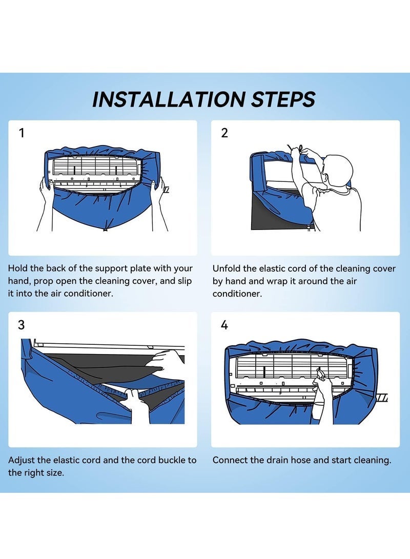 هاهاهاي حقيبة غطاء تنظيف تكييف الهواء ، طقم واقي نظيف لغسيل الغبار مثبت على الحائط مع أنبوب ماء 2.8 متر ، حقيبة خدمة مكيف الهواء لوحدات التكييف المنزلية (2P-3P) - Image 5