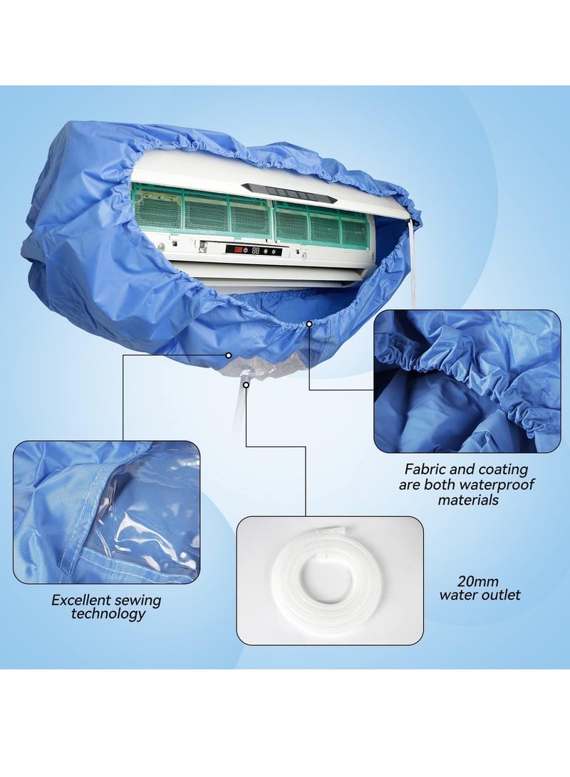 هاهاهاي حقيبة غطاء تنظيف تكييف الهواء ، طقم واقي نظيف لغسيل الغبار مثبت على الحائط مع أنبوب ماء 2.8 متر ، حقيبة خدمة مكيف الهواء لوحدات التكييف المنزلية (2P-3P) - Image 2