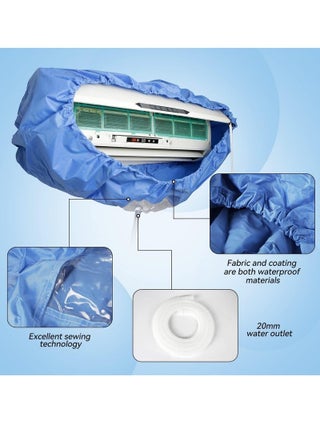 Air Conditioning Cleaning Cover Bag, Wall Mounted Dust Washing Clean Protector Kit with 2.8M Water Pipe, Air Conditioner Service Bag for Household AC Units (2P-3P) - view 2