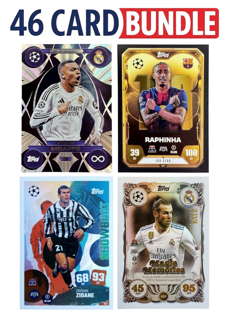 Topps Match Attax 25/26 - Bundle 46 Cards including Mbappe & Zidane - Image 1