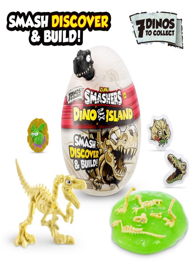 ZURU SMASHERS Smashers Dino Island Nano Egg (3 Pack) by ZURU with 6 Hidden Surprises, Mini and Dinosaur Toy, Prehistoric Discovery Slime More, Age 3+ (Color May Vary) - Image 2