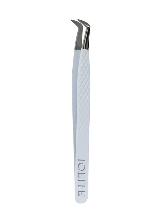IOLITE Eyelash Extension Tweezers For Volume Lashes Professional Precision Stainless Steel Curved Angled Tips - Image 4