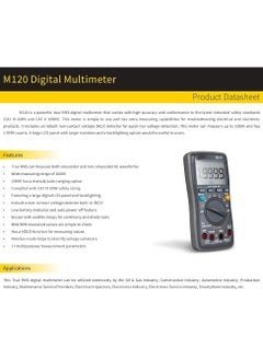 King Mariot Digital Multimeter M120 | True RMS | 1000V | Manual/Auto Ranging | CAT III 600V Safety Rating | Non-Contact Voltage Detector | Backlit LCD  - Image 2