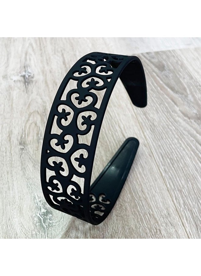 Springtime Springtime 6pcs Wide Headbands for Girls Women 40mm Teeth Plastic Hair Headbands Flower Thick Hair Hoops Hair Accessories in Assorted Colors  - Image 4