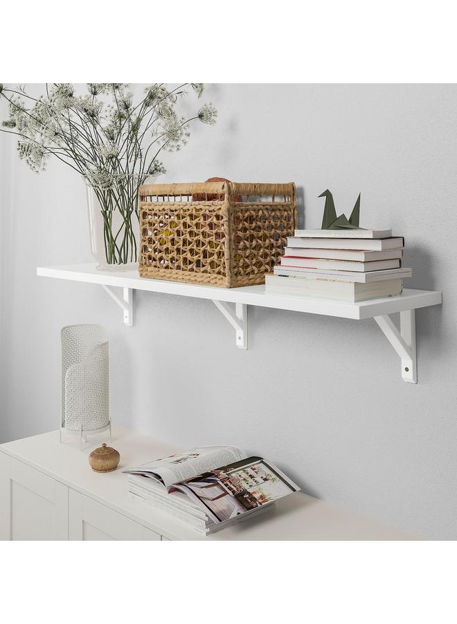 Zaboon Wall shelf, white/white stained aspen, 120x30 cm  - Image 2
