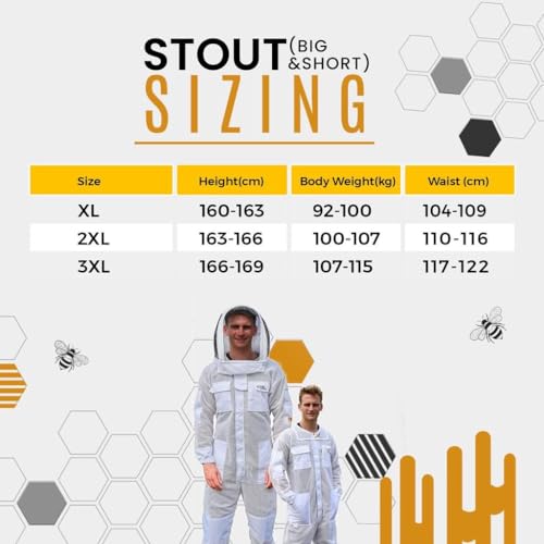 OZ ARMOUR Three Layer Mesh Ventilated Beekeeping Suit, Sting proof Beekeeper Suit with Fencing & Round Brim Hat (Large) - Image 4