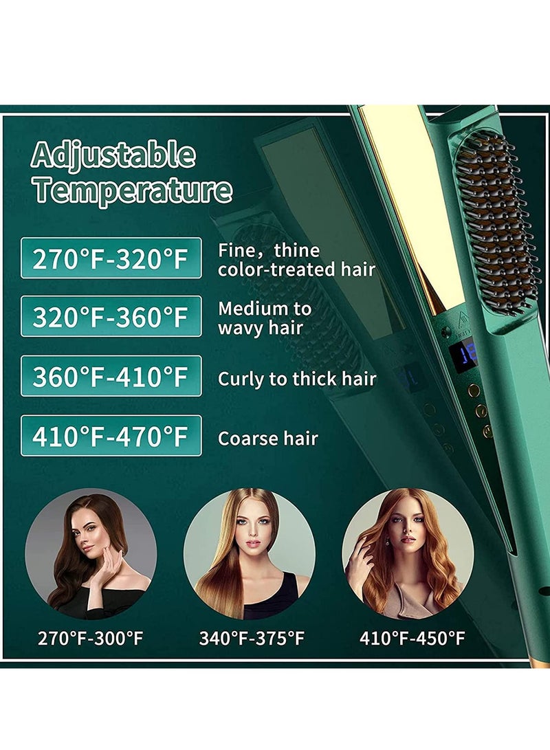 Barakah Hair Straightener Flat Iron, Straightening with Built-in Comb, 3in1 Tourmaline Ceramic, Brush for 12 Gears Temperature Settings For All Type - Image 5