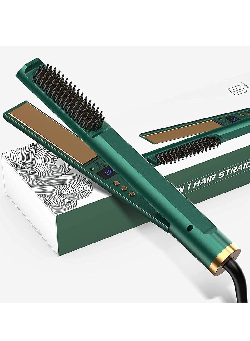 Barakah Hair Straightener Flat Iron, Straightening with Built-in Comb, 3in1 Tourmaline Ceramic, Brush for 12 Gears Temperature Settings For All Type - Image 1