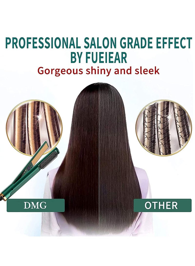 Barakah Hair Straightener Flat Iron, Straightening with Built-in Comb, 3in1 Tourmaline Ceramic, Brush for 12 Gears Temperature Settings For All Type - Image 3