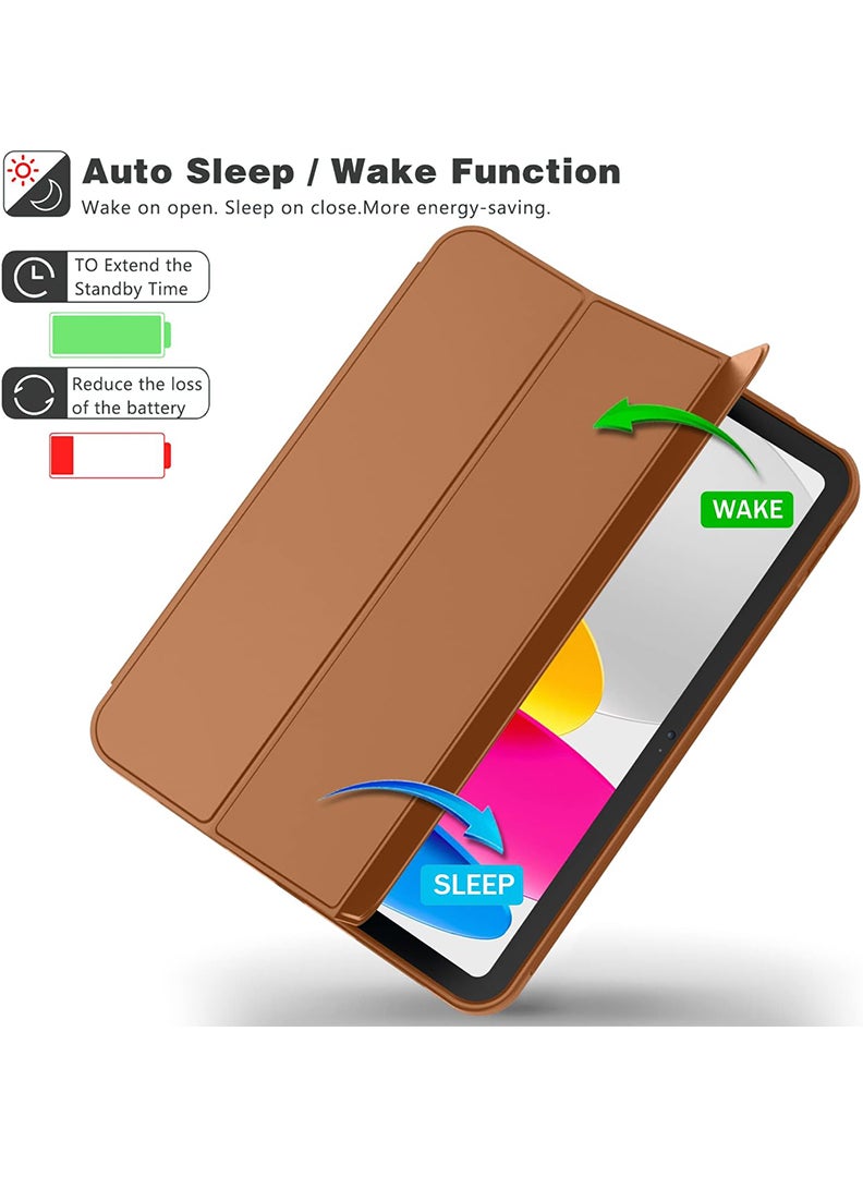ثيودور حافظة متوافقة مع iPad (A16) الجيل الحادي عشر 11 بوصة 2025/الجيل العاشر 10.9 بوصة 2022 حافظة ذكية مع حامل أقلام، حافظة واقية مع ظهر ناعم من مادة TPU، غطاء للنوم/الاستيقاظ التلقائي، بني - Image 4