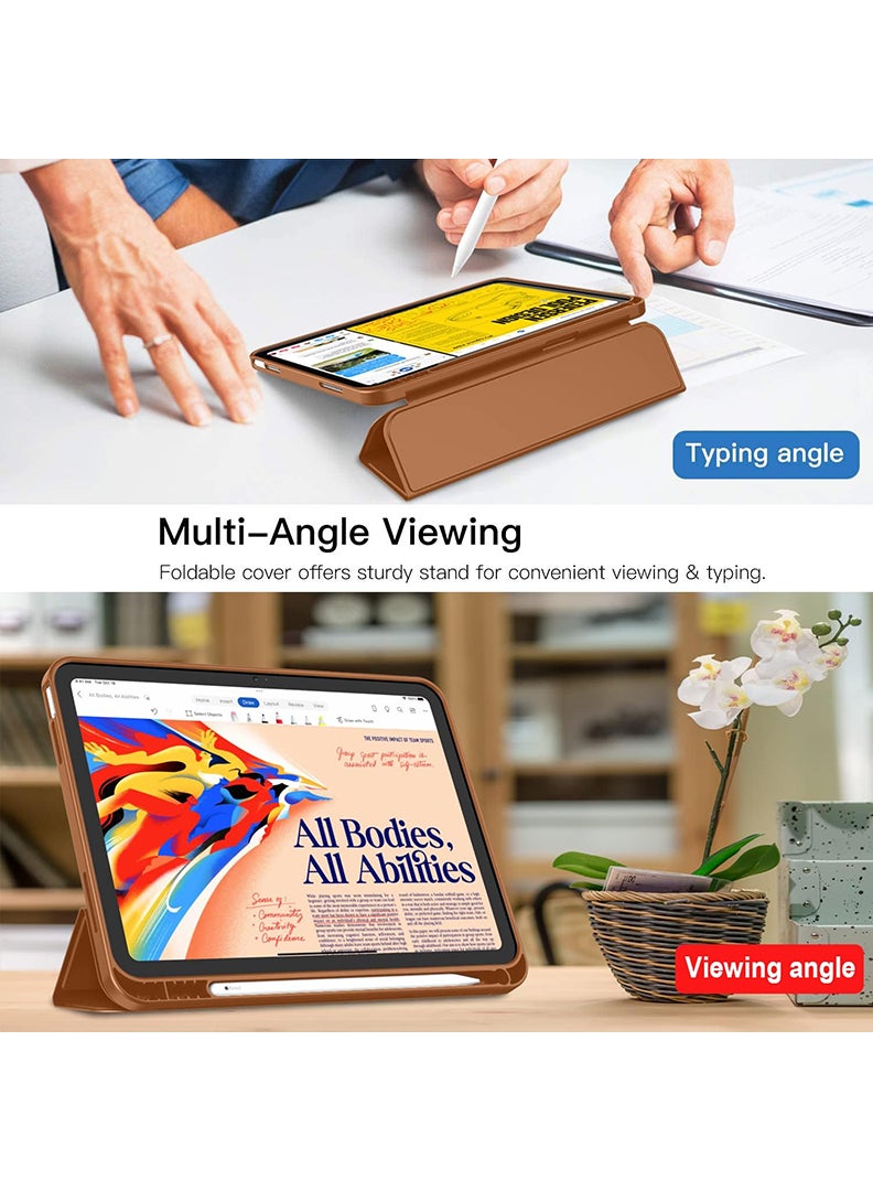 ثيودور حافظة متوافقة مع iPad (A16) الجيل الحادي عشر 11 بوصة 2025/الجيل العاشر 10.9 بوصة 2022 حافظة ذكية مع حامل أقلام، حافظة واقية مع ظهر ناعم من مادة TPU، غطاء للنوم/الاستيقاظ التلقائي، بني - Image 5