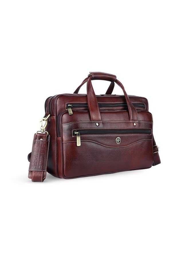 HAMMONDS FLYCATCHER Genuine Leather Office Bag for Men, 15.6 Inch Messenger Laptop Bag for Men with Adjustable Strap & Multiple Compartments, 1 Year Warranty - Office, Travel, Daily Use - Brown - Image 1