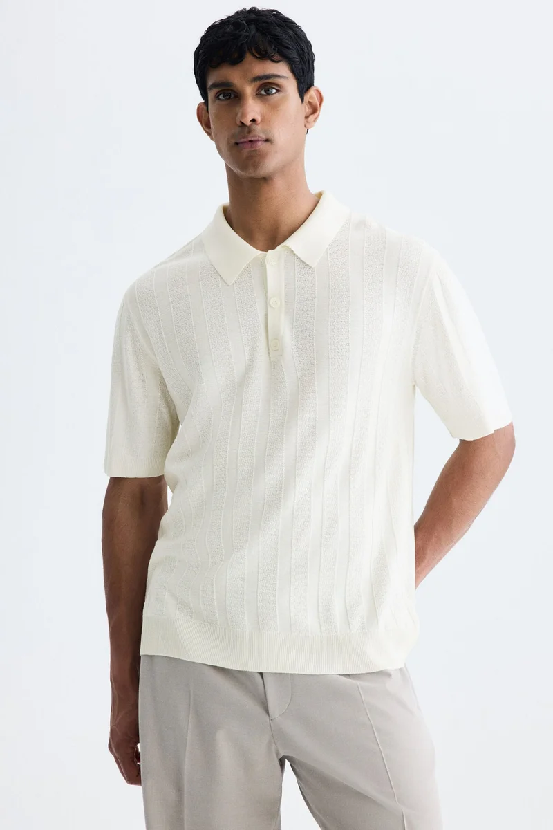 Regular Fit Textured-knit polo shirt
