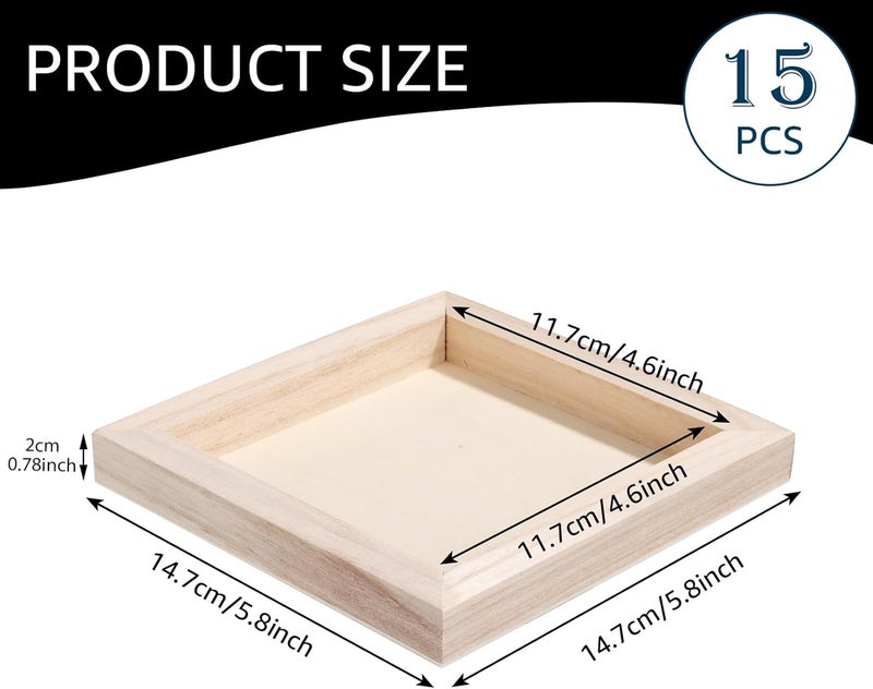 ARS 15 Pack Wood Panels 6x6 Inch Wood Panel Boards Unfinished Woodd Canvas Boards for Painting, Square Wooden Panels for Painting Crafts, Pouring, Arts Use with Oils, Acrylics - Image 2