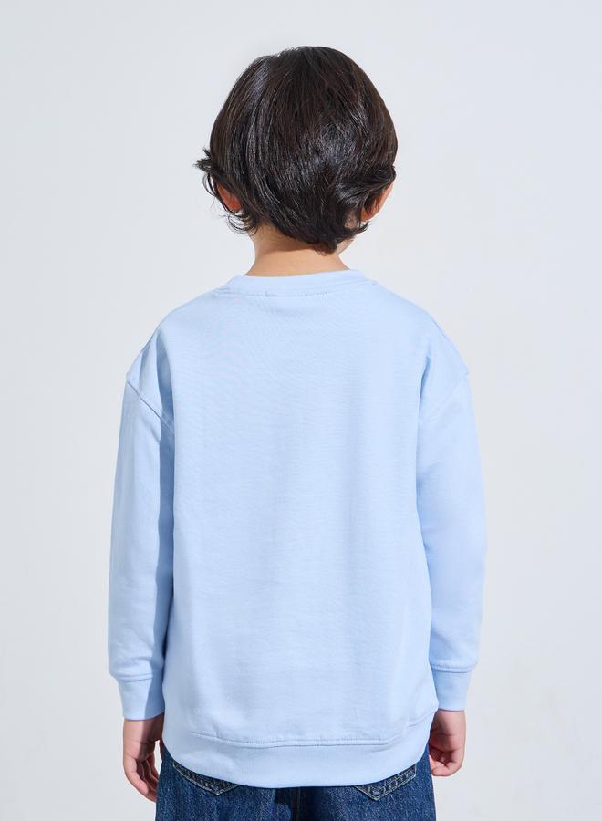 Styli Boys Blue Crocodile Embroidery Oversized Sweatshirt - Image 4