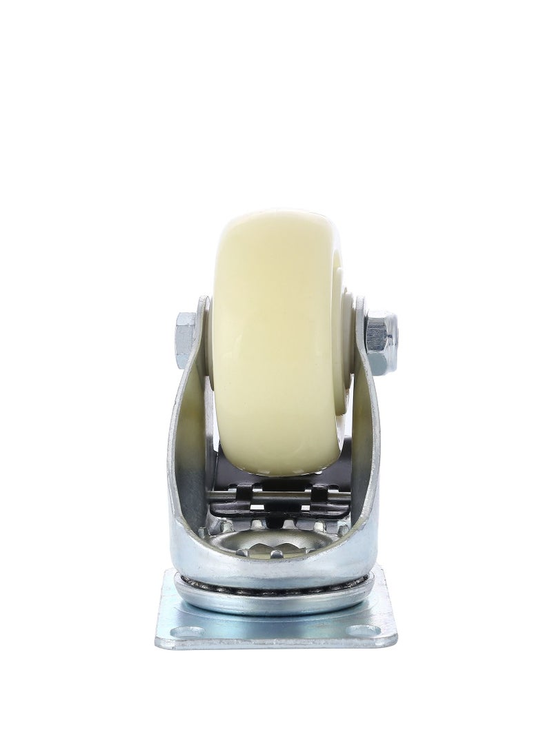 بي إم بي تولز طقم عجلات متحركة من البولي بروبيلين مع كرة مزدوجة و فرامل مكون من قطعتين - 50 ملم - أبيض - Image 4