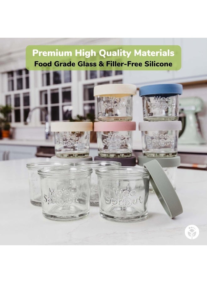 WeeSprout جرار تخزين طعام الأطفال الزجاجية من وي سبرات مع أغطية (4 أونصات، مجموعة 12) - Image 3