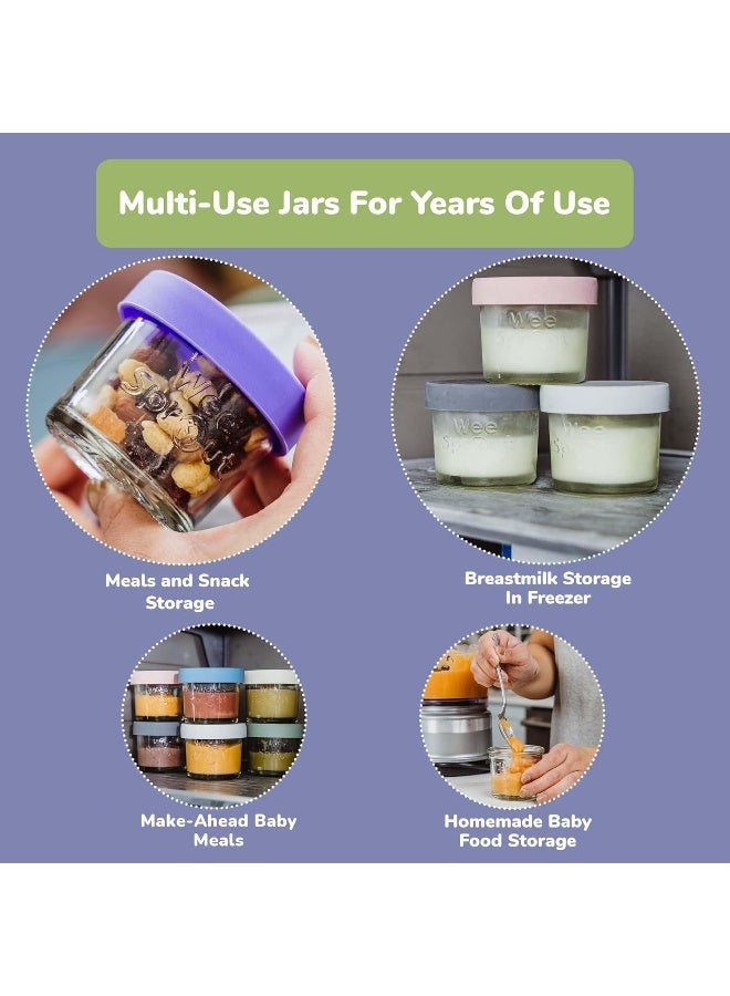 WeeSprout جرار تخزين طعام الأطفال الزجاجية من وي سبرات مع أغطية (4 أونصات، مجموعة 12) - Image 5
