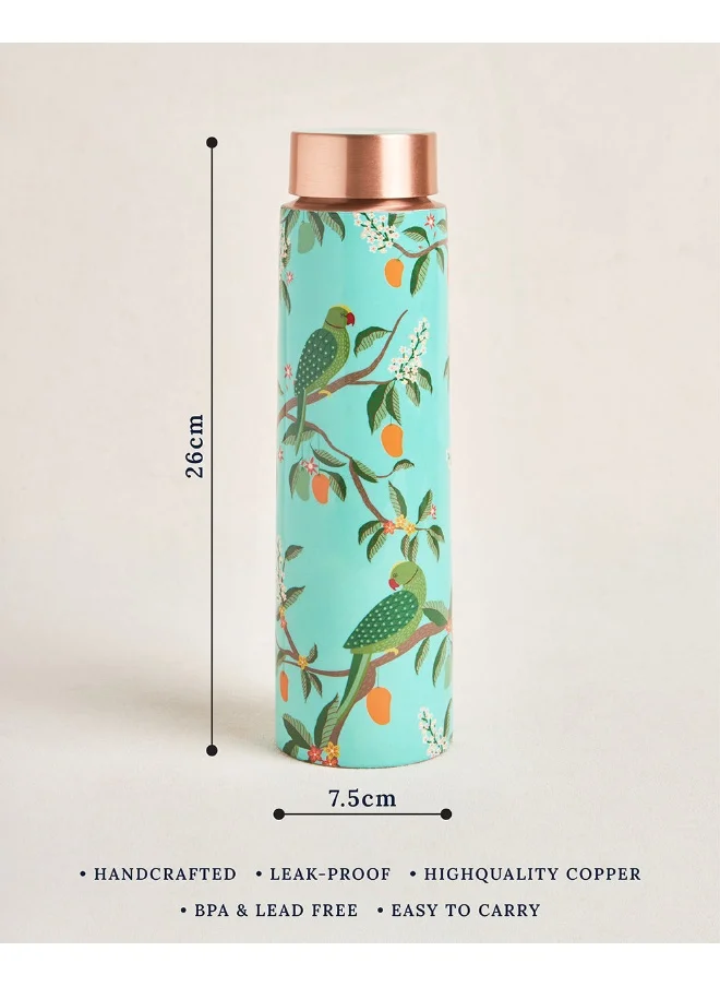 تشامباك Chumbak Serenade Copper Bottle, 950 ml | Copper Bottle|Water Bottle For Office / Home| Printed  Bottle | Dining Essential| Tableware|Drinkware