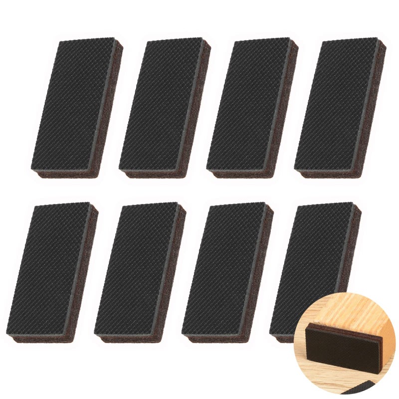 Rectangle Non Slip Furniture Pads 8 Pieces 1x2 inch Anti Slip Rubber Furniture Pads Furniture Grippers for Hardwood Floors Rubber Furniture Feet Furniture Stoppers to Prevent Sliding