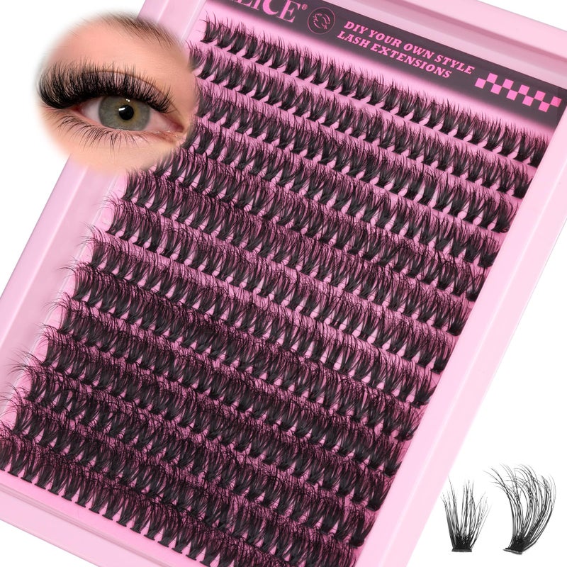 ALICE 336pcs Lash Clusters Thick Volume 60D Cluster Eyelash Extensions DIY Lash Extensions Wispy Faux Mink Individual Lashes Mix 10-18mm Long Eyelash Clusters - Image 2