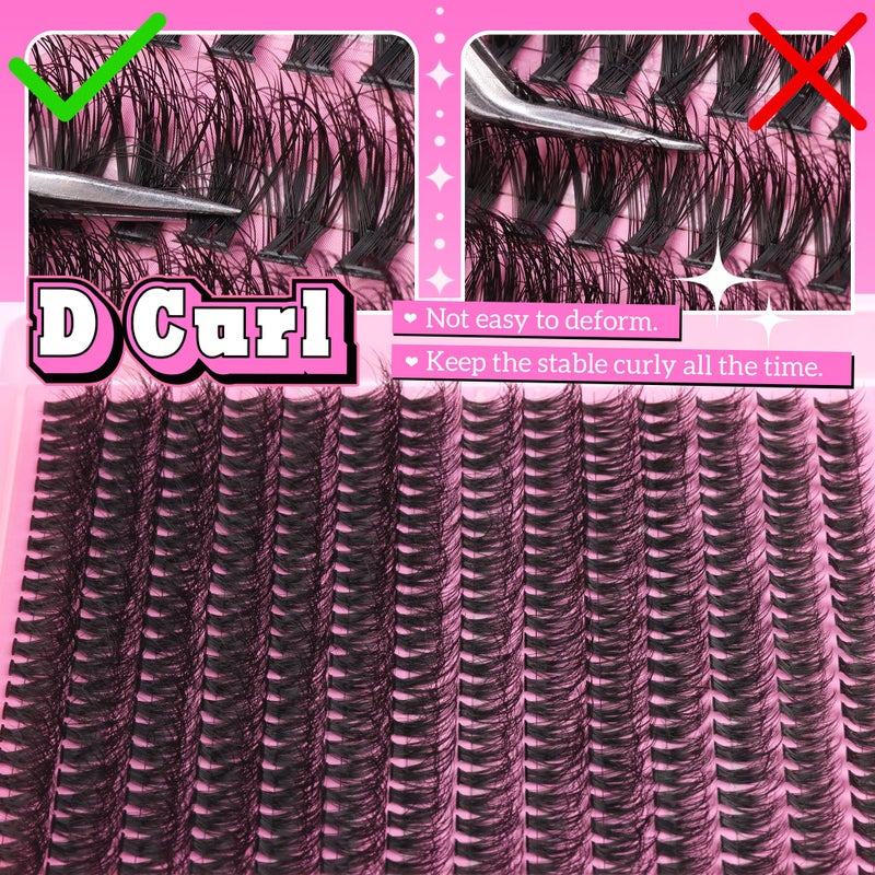 ALICE 336pcs Lash Clusters Thick Volume 60D Cluster Eyelash Extensions DIY Lash Extensions Wispy Faux Mink Individual Lashes Mix 10-18mm Long Eyelash Clusters - Image 3