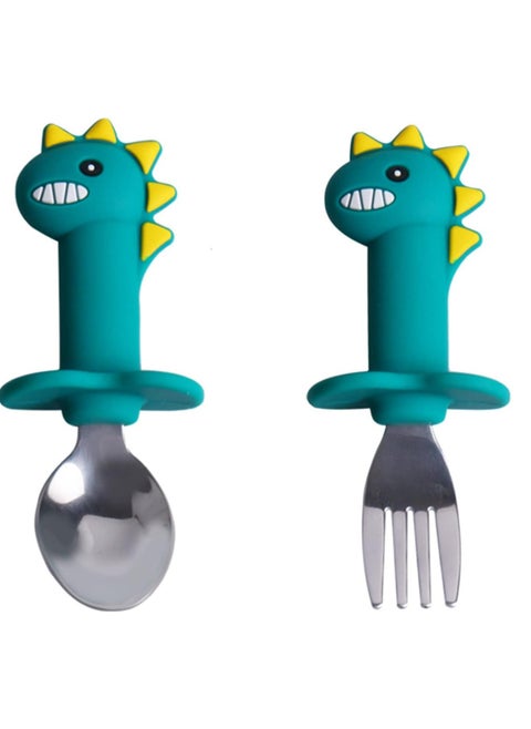 Toddler Fork and Spoon Set – Silicone, Easy Grip for Self-Feeding