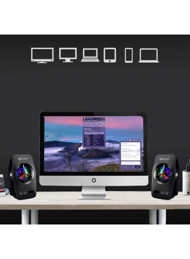 Kisonli L-3030 USB Stereo Speaker – 6W Performance in Compact Design - Image 4