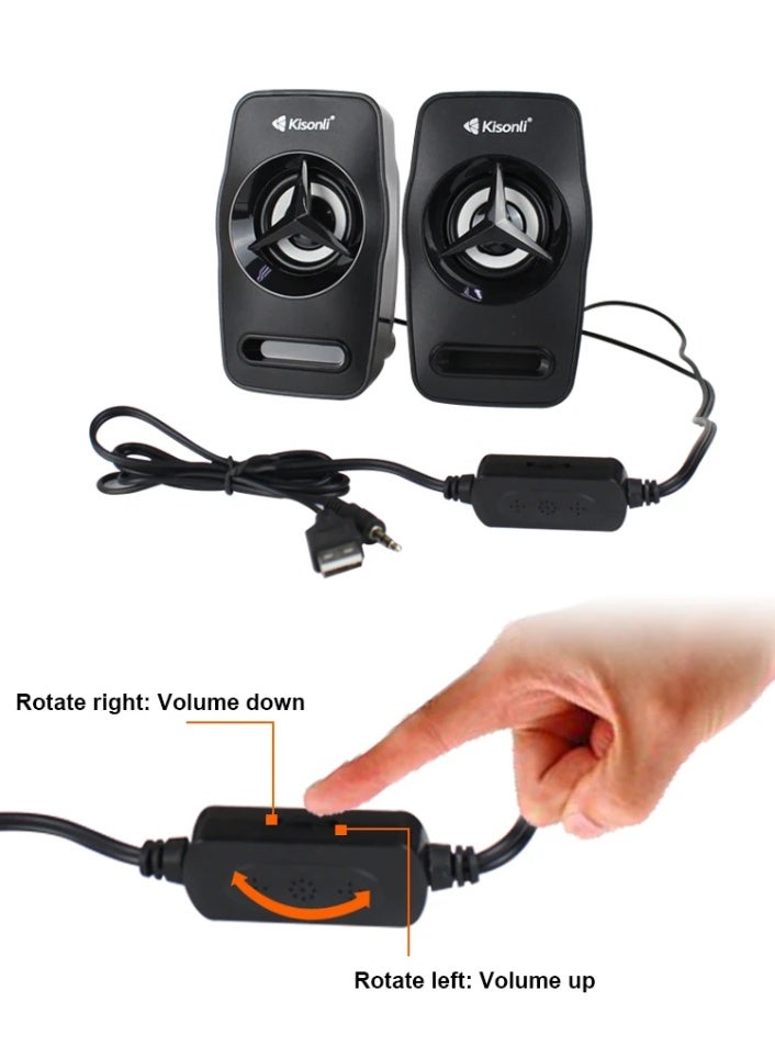 Kisonli L-3030 USB Stereo Speaker – 6W Performance in Compact Design - Image 3