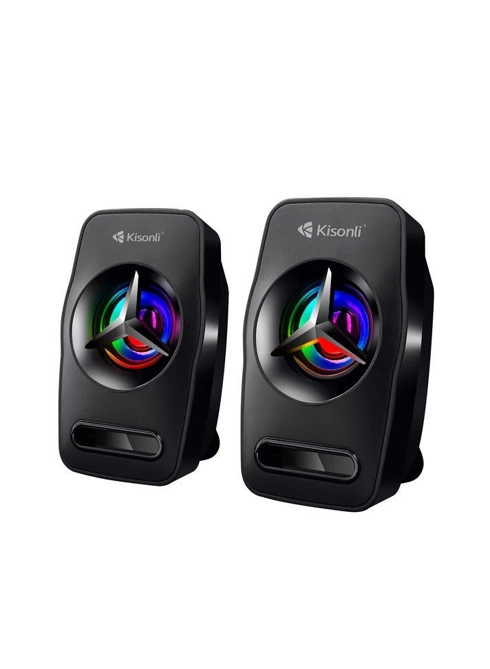 Kisonli L-3030 USB Stereo Speaker – 6W Performance in Compact Design - Image 1