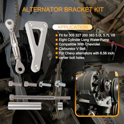Camoo Alternator Bracket Kit for Chevy SBC Long Water Pump 305 327 350 383 50L 57L V8 Small Block Engine - Image 3