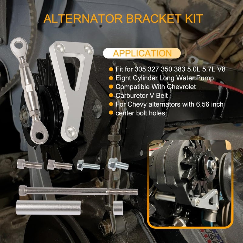 Camoo Alternator Bracket Kit for Chevy SBC Long Water Pump 305 327 350 383 50L 57L V8 Small Block Engine - Image 4