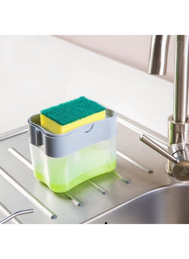 DANUBE HOME Danube Home Danube Essential Soap Dispenser With Sponge Durable And Stylish Convenient Design For Easy Soap Dispensing And Cleaning Perfect For Kitchen Bathroom Or Office Use 14 X 7 X 10.5 Cm  - Image 1