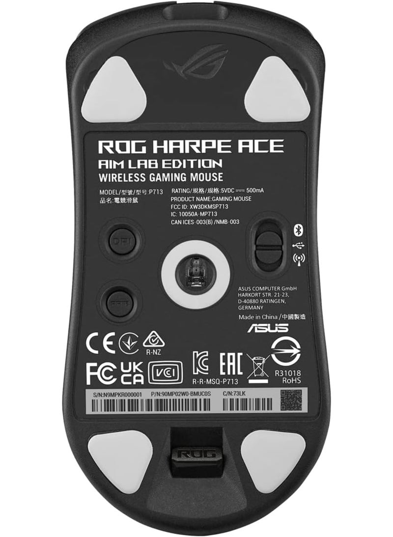 ASUS ROG Harpe Ace Aim Lab Edition Wireless Gaming Mouse, 54 g Lightweight, 2.4GHz RF, Bluetooth, 36K DPI Sensor, 5 Buttons, ROG SpeedNova, ROG Omni Receiver, Esports And FPS Gaming - Image 4