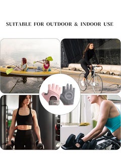 Sports Workout Gloves for Women and Men, Weight Lifting Anti-Slip Padded Palm, Light Weight Fingerless Powerlifting Gym Gloves for Exercise, Fitness, Training, Cycling  - Image 4