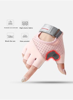 Sports Workout Gloves for Women and Men, Weight Lifting Anti-Slip Padded Palm, Light Weight Fingerless Powerlifting Gym Gloves for Exercise, Fitness, Training, Cycling  - Image 3