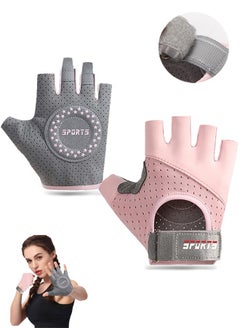 Sports Workout Gloves for Women and Men, Weight Lifting Anti-Slip Padded Palm, Light Weight Fingerless Powerlifting Gym Gloves for Exercise, Fitness, Training, Cycling  - Image 1
